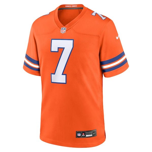 John Elway Mile High Collection 1977 Throwback Retired Player Game Jersey Orange